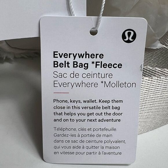 Lululemon Everywhere Belt Bag Fleece White and Gold NWT - Picture 12 of 14